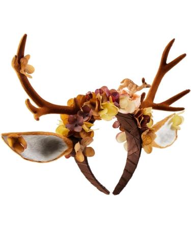 TQUXNGA Aesthetic Antler Headband for Christmas Reindeers Antler Hairhoop Holiday Headpiece Halloween Cosplay Costume Hair Decor Brown A - Buy Online on GoSupps.com
