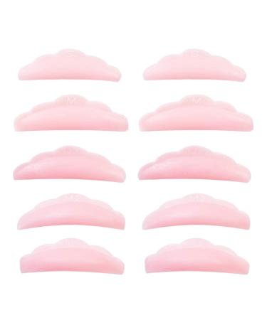 Eyelash lifting lift pads (5 pairs) for permanent wave and eyelash shaft |Lift pads replacement pads 10stk.For eyelash lifting |S/m/m1/m2/l size |P-Beauty Cosmetic Accessories (pink)