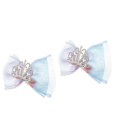 FRCOLOR Colored Hair Bow Clip bow hairpin tulle crown clip bow girl bangs clips hairclips crown barrettes girls bows bow clips bow tiara toddler Princess Kids Ribbon Bows Clips