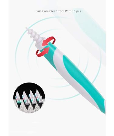 Emoly Smart Ear Wax Remover Kit - Safe Silicone Spiral Cleaner with 16 Tips (Green) - Buy Online on GoSupps.com