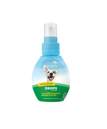 TropiClean Fresh Breath Oral Care Drops Breath Freshener for Dogs & Cats with Bad Breath, Made with Natural Ingredients, 2 Ounce