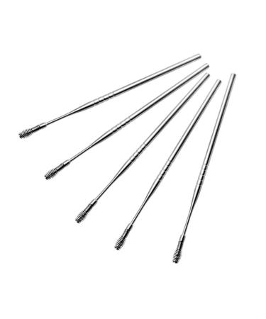 KALLORY 5pcs Ear Wax Scoop Ear Cleaner Limpiador De Oidos Kit De Limpieza De Oidos Spring Tool Ear Cleaners Pickup Ear Spoon Earpiece to Rotate Scratch Silver Wax Remover Cleaning Tools