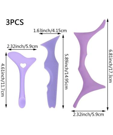Eyeliner Stencils 3pcs/set Silicone Winged Eyeliner Tool Eyeliner Stencils Tips Eye Make-up Tool for Eyeliner Eyelash Eyebrow Face Purple - Buy Online on GoSupps.com