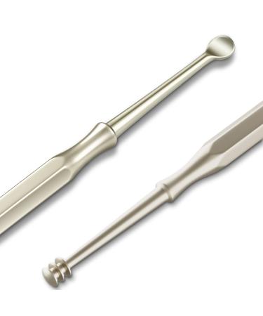 MR.GREEN Double Head Ear Wax Removal Ear Cleaner Double End Earwax Remover 360  Cleaning Ear Pick Stainless Steel Ear Care Tools (Pearl Nickel)