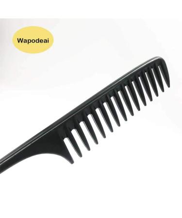 Wapodeai Wide Tooth Comb - Professional Black Carbon Fiber Hair Brush for Detangling & Styling | Anti-Static & Heat Resistant - Suitable for All Hair Types - Buy Online on GoSupps.com