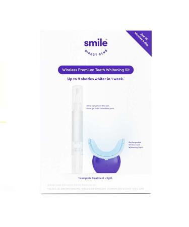 SmileDirectClub Teeth Whitening Kit with Premium Wireless LED Light - 1 Treatment Size Gel Pen - Professional Strength Hydrogen Peroxide - Pain Free and Enamel Safe - Up to 9 Shades Whiter in 1 Week