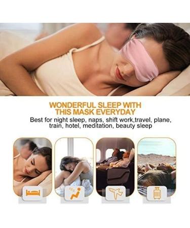 Silk-like Pink Sleep Eye Mask with Elastic Strap Headband - Lightweight & Comfortable for Men and Women, Perfect for Traveling - Buy Online on GoSupps.com