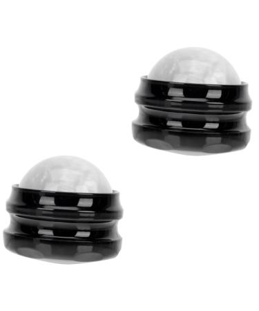 Ultechnovo facial tools 2 pieces of massage ball for the face essential oil fitness device office device earth tones massage device black base fascia ball roll the ball synthetic resin