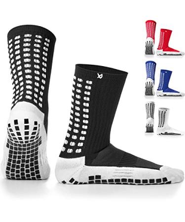 LUX Anti Slip Soccer Socks,Non Slip Football/Basketball/Hockey Sports Grip Pads Socks Black