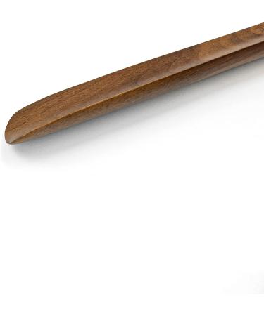 Brosisincorp 23.6 Long Handle Wooden Shoe Horn - Easy Wear Helper for Seniors, Women, Kids, Baby, and Elderly - Black Walnut with Hanging Rings - Buy Online on GoSupps.com