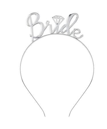 BAHABY Bride Headband Bride to Be Headpiece Bride Tiara Hair Decoration for Bridal Shower, Bachelorette Party, Wedding (Silver)…