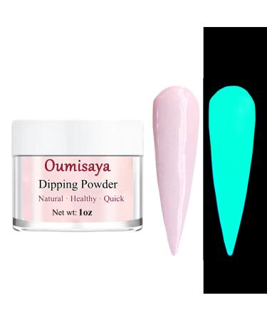 OUMISAYA Glow in the Dark Nail Dip Powder Light Pink Colors 1OZ(fl.oz) GL082, Fluorescent Nail Dipping Powder
