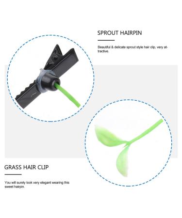 Yardwe 50pcs Green Bean Sprout Hair Clips - Cute Plant Hairpins for Women - Grass Barrette Hair Accessories - Buy Online on GoSupps.com