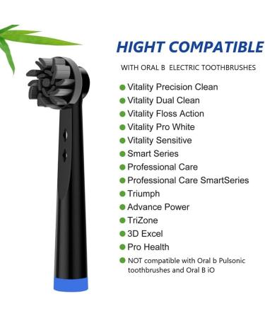 8pcs Charcoal Toothbrush Heads for Oral B Electric Toothbrush - Whitening Replacement Brush Heads for Precision, Cross, Floss, Genius and More - Buy Online on GoSupps.com
