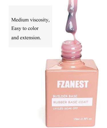FZANEST Builder Base Clear Sheer Color Gel Elastic Rubber Base Coat Building Extension Nail Gel in a Bottle Soak Off Gel Nail Polish 15ml (Sheer Bright Pink) Sheer Pink - Buy Online on GoSupps.com