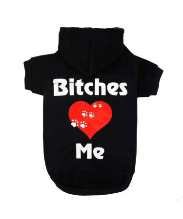 Dog Hoodie for Small to Large Dogs, Cats, Dogs Love Me Pet Warm Clothes Sweatershirt Coat Medium Bitches love me Medium
