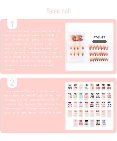 dijiusidy False Nail Perfect Matching Simple to Wear Fingernail Full Coverage Press Type Strong Viscosity Adjustable Paster Type 28 F741 Type 28 F741 - Buy Online on GoSupps.com