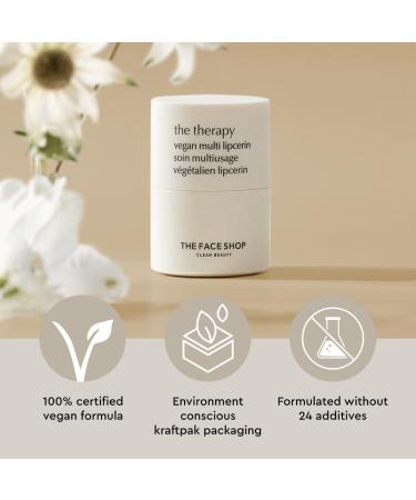 The Face Shop The Therapy Vegan Lip Butter - Moisturizing Lip Balm with Shea & Sunflower Oil | Korean Skin Care for Sensitive & Dry Lips - Buy Online on GoSupps.com