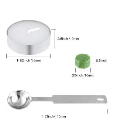 FEPITO 300 Pcs Octagon Sealing Wax Beads Set with Tea Candles & Melting Spoon - Green Mix | Wax Stamp Sealing Kit - Buy Online on GoSupps.com