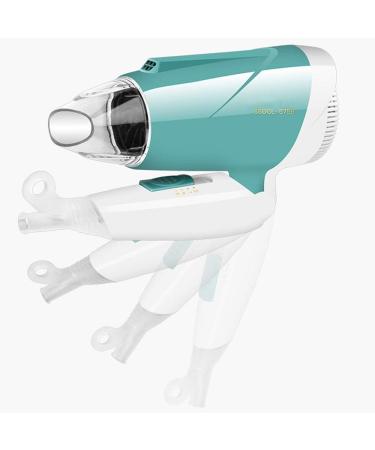 Travel Hair Dryer Small Folding Hair Dryer with Styling Nozzle 3 Speeds and Cold Air Suitable for Home and Travel Abroad (Green) - Buy Online on GoSupps.com