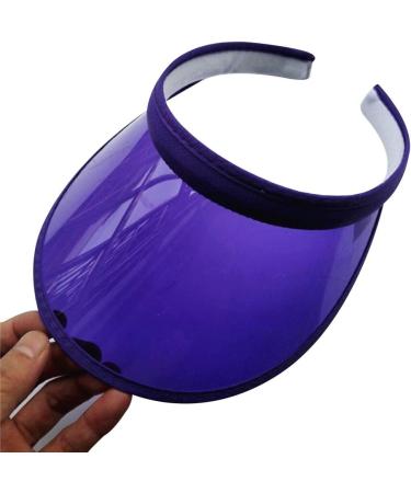 ZZZALL Women & Unisex UV Protection Summer Candy Color Open Top Beach Cap - Transparent PVC Clip-on 10 Colors Available (Pink) - Buy Online on GoSupps.com