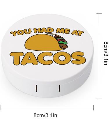 Buy You Had Me at Taco Cute Contact Lens Case - Portable Round Storage Kit with Mirror for Daily Use | International Shipping Available - Buy Online on GoSupps.com