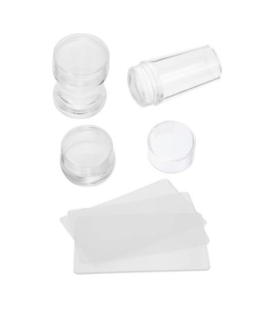 3 Sets Nail Art Silicone Stamp Diy Nail Art Supplies Transparent Nail Stamper Silicone Nail Stamper Head Manicure Kit Silicone Stampers Silica Gel The Se Frosted Sealing Ring