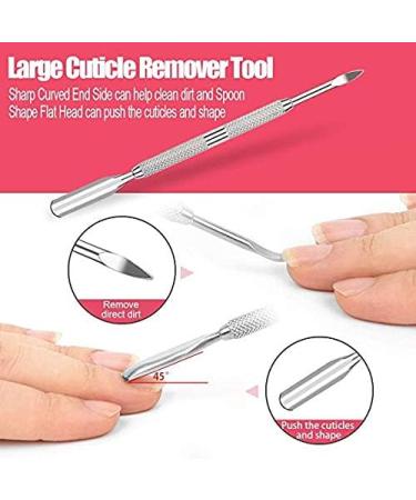CangNingShang 3 Pcs Professional Gel Remover & Cuticle Nail Pusher Set - Double Ended Scraper & Cutter Spoon for Gel Polish Removal - Silver - Buy Online on GoSupps.com