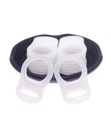 10pcs White Silicone Adapter Rings for Button Style Baby Pacifier Clips - Buy Online on GoSupps.com