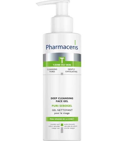 Pharmaceris T Puri-Sebogel Antibacterial Face Wash Gel Deep Cleansing Gel for Acne Skin Unclogs Pores Mild Cleansing Ingredients - 190 ml