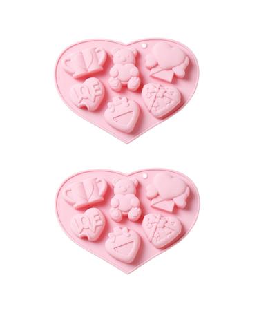 Alipis Chocolate DIY Mold 2pcs Cake Silicone Mold Silicone Molds Chocolate Cake Mold Baking Supply Donut Dog Biscuits 3D 20.7x15.2cm Pink
