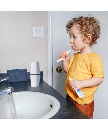 Jadin Travel Toothbrush Cup Set - 2 Creative Toothbrush Etuis for Camping Business & School - Stylish White & Gray Design - Buy Online on GoSupps.com
