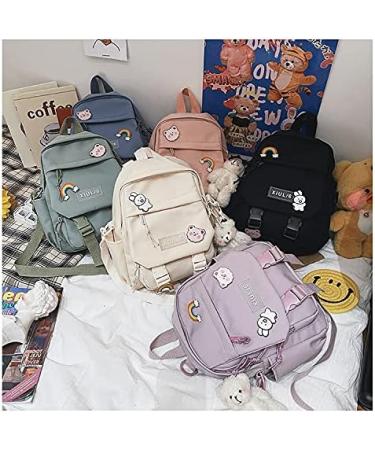 Kawaii Black Mini Backpack with Accessories for Teens - Aesthetic Small Backpack - Buy Online on GoSupps.com