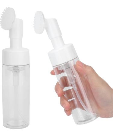 YUYTE Mousse Foaming Bottle Silicone Brush Foam Bottle Empty Refillable Facial Cleanser Foaming Bottle Transparent (200ML) - Buy Online on GoSupps.com
