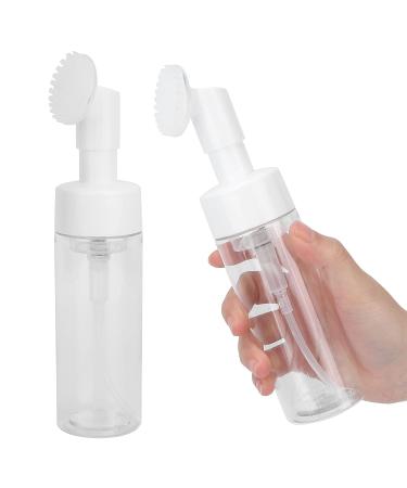 100ML Foam Bottle with Brush - Refillable Mousse Foaming Bottle for Facial Cleanser - Silicone & Transparent Design - International Shipping Available - Buy Online on GoSupps.com