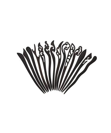 Wooden Hair Sticks 5 Pc Vintage Chinese Hair Forks Handmade Carved Hairpin Hair Accessories Random Style