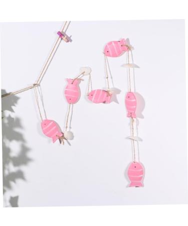 Yardenfun 1 Pc Decor Wedding Ornament Mini Beach Ornament Door Fish Hanging Ornament Pendant Curtain Wooden Pink 102X4.2CM - Buy Online on GoSupps.com