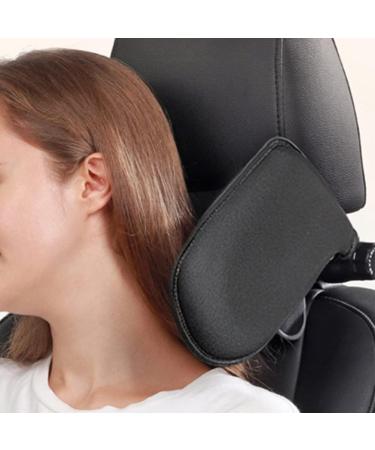 Premium Car Seat Headrest Pillow for Adults & Kids - Adjustable Neck Support for Travel - Black - Buy Online on GoSupps.com