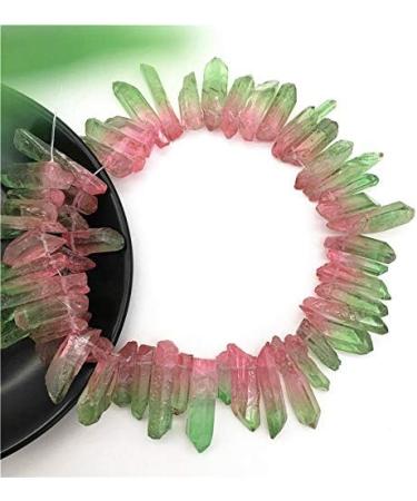 Natural Crystal Rough 1 Stripe Green and Titanium Aura Lemurian Quartz Crystal Point Stone Decorative Stones and Crystals - Buy Online on GoSupps.com