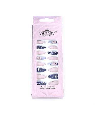 Brishow Christmas Snow Artificial Nails - 24-Piece Ballerina Press-On Nail Set for Women & Girls - Festive Full Cover Decorations - Buy Online on GoSupps.com