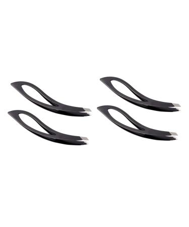 Beatifufu 4 pieces Best eyebrow tweezers eyebrows Kit hair removal tool hair removal device eyebrow tweezers Professional best tweezers for men main clip man blackx2st mx2pcs