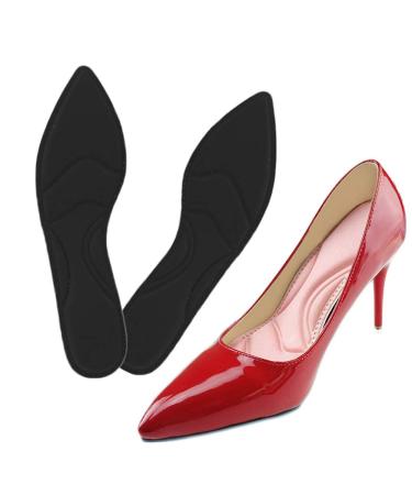 High-Heeled Shoes Memory Foam Insoles - Breathable Massage Anti-skidding Anti-Pain Shock-Absorbing Depressurizing Arch Support Insoles for Women Prolonged Standing Walking (Black 33-37) Black 33-37