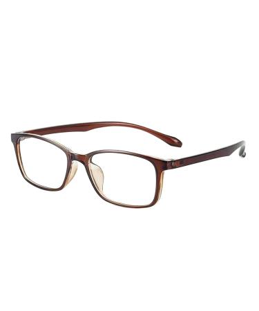 Blue Light Filter Computer Nearsighted Myopia Glasses, [Anti Eyestrain] [UV Blocking] Distance Glasses, Men & Women Brown -1.5 Diopters