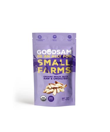 GoodSAM Organic Raw Brazil Nuts 0.5lb, Unsalted, Gluten Free, Non GMO, Vegan, Keto, Regenerative Farming, Direct Trade 8 ounce