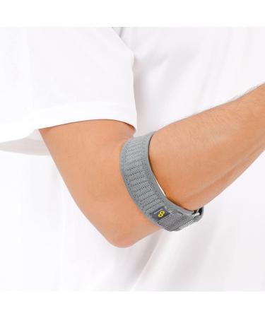 Bracoo Tennis-Golfer Elbow Strap  Quality Compression EVA Pad for Tendonitis  Muscle Strain Relief  EP40  One Size Gray