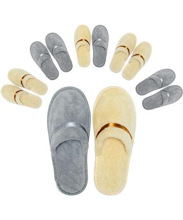 Disposable Slippers for Guests,6 Pairs Washable Reusable Spa Slippers Shoeless Home Bulk hotel Slippers Applicable to Wedding Travel Party