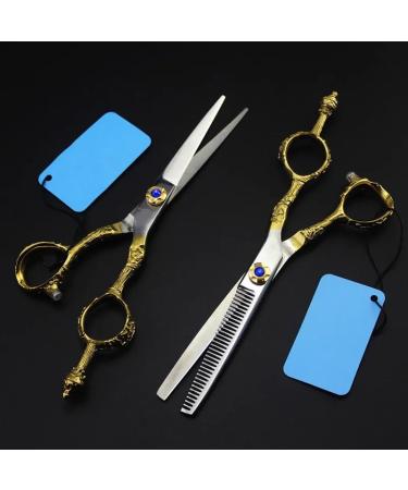 Hair Cutting Scissors 6 Inch Professional Japan 440c Crown Hair Salon Scissors Cutting Barber Makas Thinning Shears Hairdressing Scissors Set