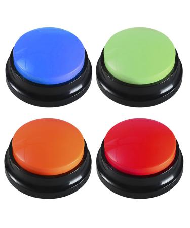 Skjjl Buzzer with recording function Dogs 4 pieces of buzzer dog buzzer with sound dog Answer Buzzer's dog buzzers receptive buttons for dog interaction