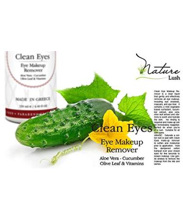 Nature Lush Natural Eye & Face Makeup Remover - Oil Free, Non-Irritating Formula - Rich in Vitamins - Chemical-Free - 4.4 oz - Made in Greece - Buy Online on GoSupps.com