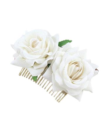 Large Artificial Flower Metal Hair Side Combs Floral Slide Hair Clips Wedding Bridal Headpieces Hairpins Barrettes Decorative Hair Accessories for Women Girls Bridesmaids Type 6